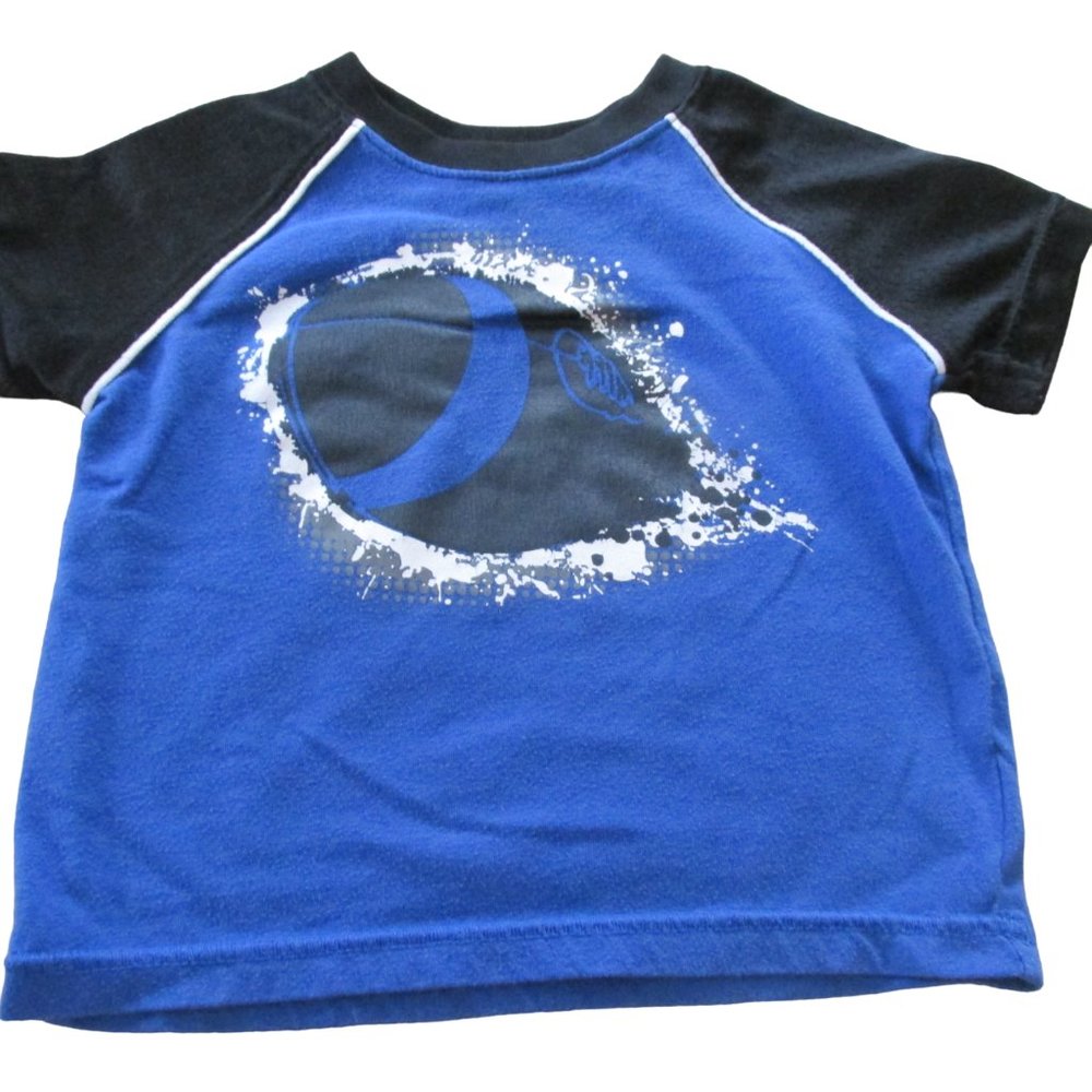 Peanut &‎ Ollie Pullover T Shirt Toddler Boys 18M Blue Short Sleeve Football Tee
